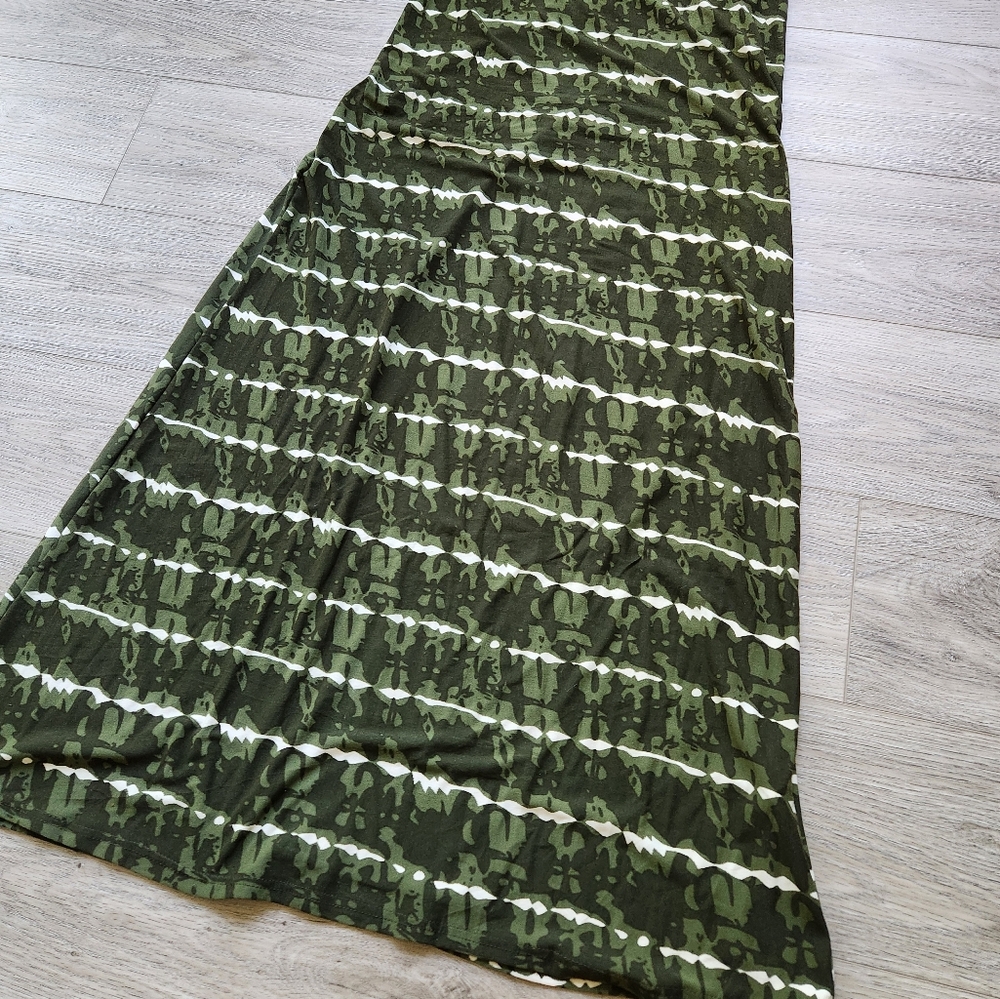 Exist Green Striped Maxi Womens Small Dress NWT Camo Short Sleeve UPF 50 - Picture 3 of 10